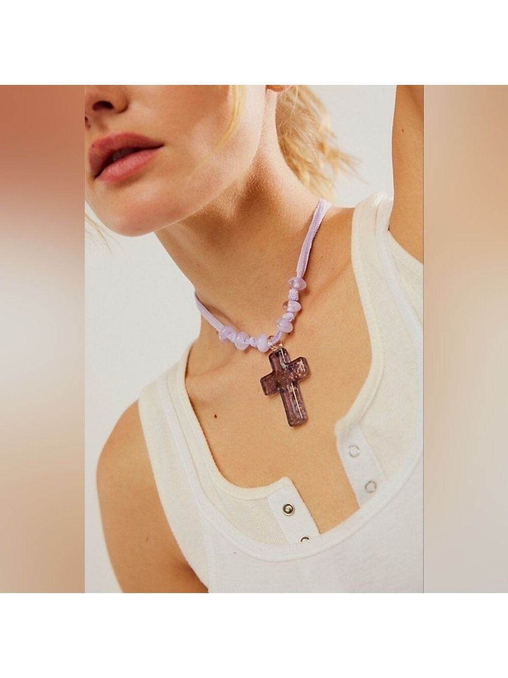 NEW Brown Cross Ivy Pendant Choker Necklace - Picture 8 of 9